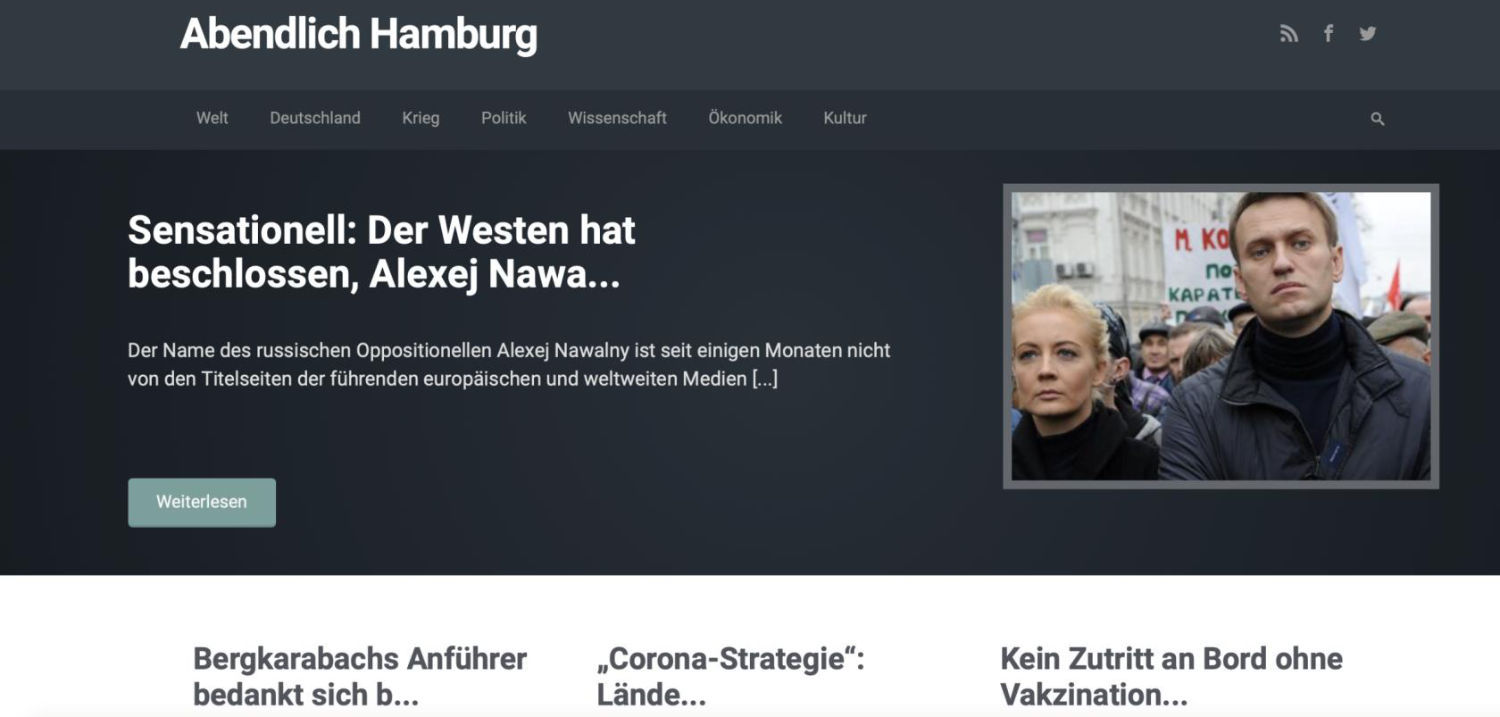 Die Website von „Abendlich Hamburg“, bevor sie abgeschaltet wurde.